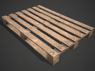 Low poly European Wood pallet 01 PBR Game Ready Free low-poly 3D model