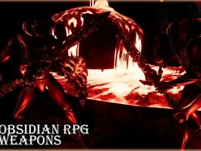 Obsidian RPG Weapons- UE4 FBX Low-poly 3D model