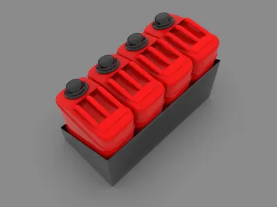 Red Plastic Gasoline Can Free 3D model