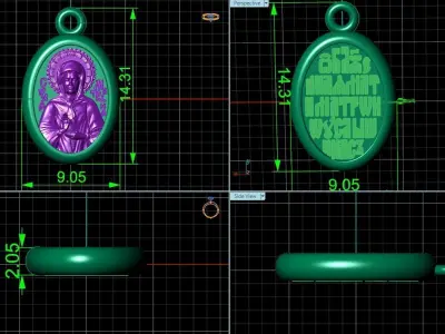 pendant Orthodox Christian Icon St Matrona 1503 3D print model