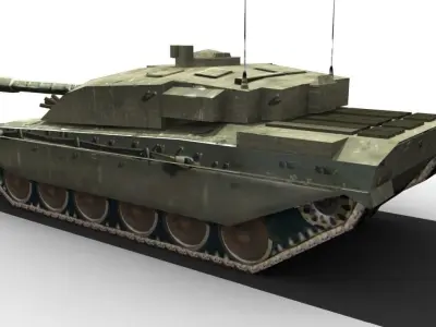CHALLENGER 2 british armoured tank Low-poly 3D model