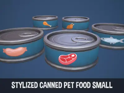 Stylized Canned Pet Food Small Low-poly 3D model