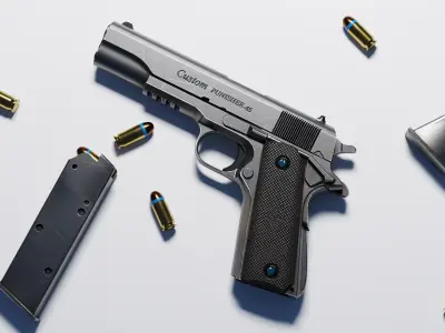 1911 gun Low-poly 3D model