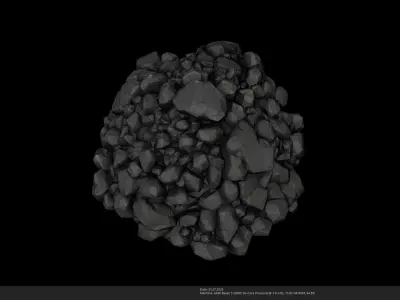 Stylized Coal Pile 3D Model - AI Low-poly 3D model