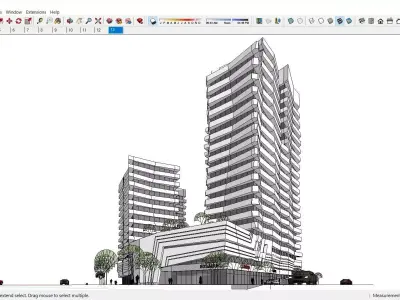 Sketchup Commercial Complex N8 3D model