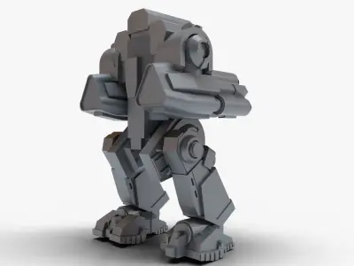 robot gun mech 3D print model