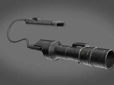 Tactical Flashlight Two Texture sets Low-poly 3D model