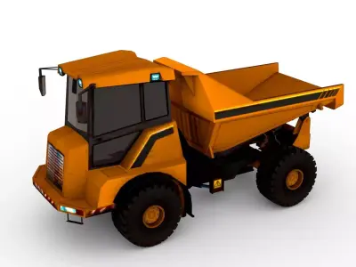 Realistic Construction Truck 3D Model - Heavy Machinery Low-poly 3D model