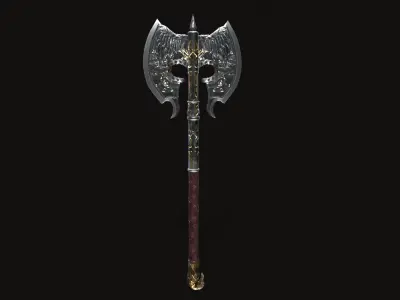 Fantasy Weapon Axe V04 Low-poly 3D model