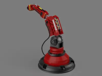Robotic Arm Industrial Low-poly 3D model
