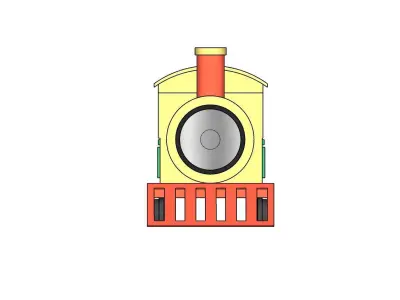 Simple Train 3D model Transportation aset 3D model