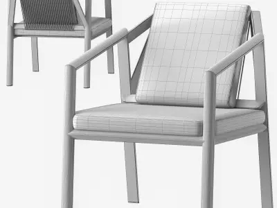 sette garden stone chair 3D model