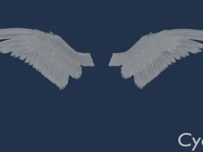 Wings cycles angel Low-poly 3D model