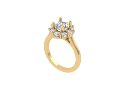 Solitaire Engagement Ring 3D print model 83