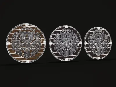 Nordic Sleipnir Shield Low-poly 3D model