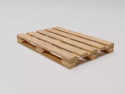  Wooden Euro Pallet Low-poly 3D model