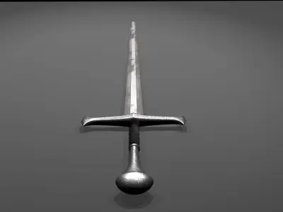 Medieval Sword Low-poly 3D model 17