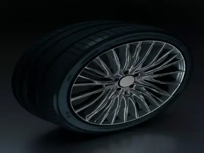 Fourth Off Road Tire and Rim 3D Model  3D model