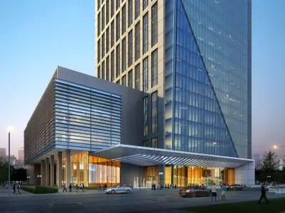 3Dmax fashion city commercial square building 425 3D model