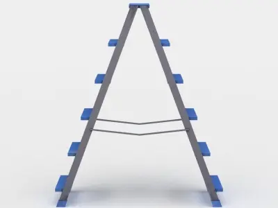 Folding ladder Low-poly 3D model