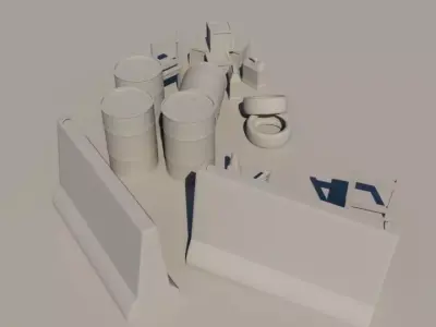 Construction Site Props Pack Low-poly 3D model purchase