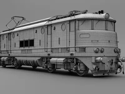 old locomotive train model only 3D model