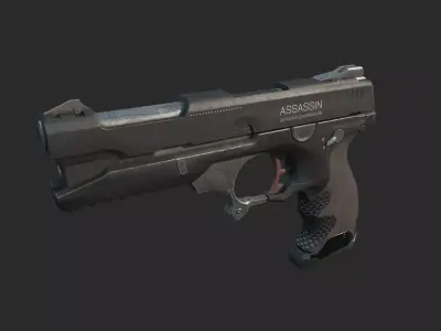 Science fiction style weapon handgun 3D model