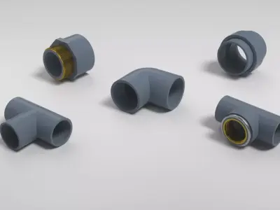 CPVC Pipe Fitting 3D Model Bundle 3D model