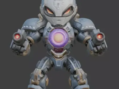 Aesthetic Heavy Combat Chibi 3D Model Low-poly 3D model buy