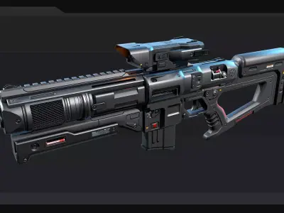 AK8 - Heavy MachineGun Low-poly 3D model