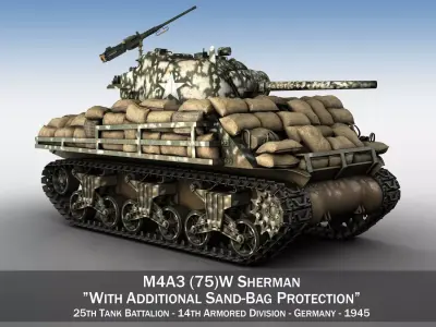 M4A3 Sherman - 25TB  3D model