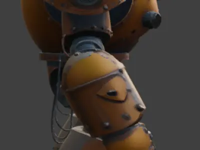 Armored Exosuit Game-Ready Sci-Fi 3D Model with PBR Textures Low-poly 3D model
