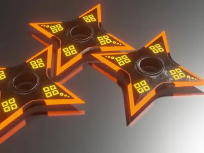 Shuriken Ninja Star Low-poly 3D model