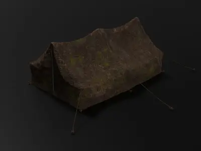 Camp tent Low-poly 3D model