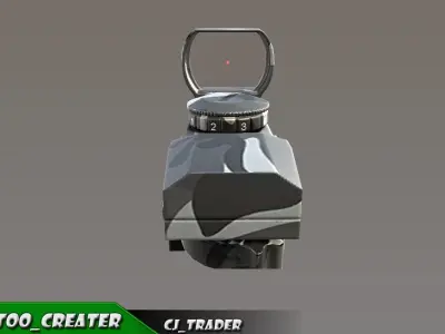 Red Dot Scope lowpoly 3d sight model Low-poly 3D model