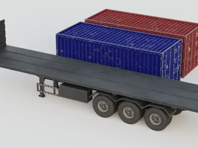 Cargo Trailer 3D Pack 3D model