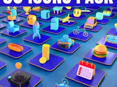 Collection icon pack vol 1 - 3D model Low-poly 3D model