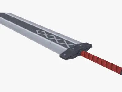 Handpainted Greatsword Low-poly 3D model