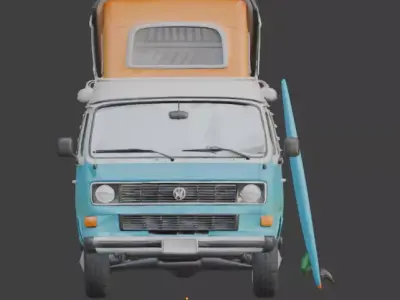 Stylized 3D Tropical Surf Camper Model Low-poly 3D model