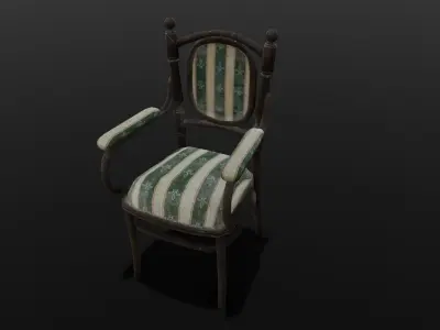 Old Chair 3D Model Low-poly 3D model