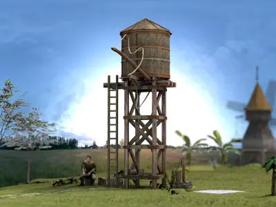 Medieval Water Tank 3D model