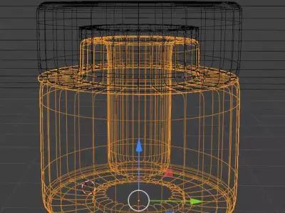 cosmetic cream jar 3D Model-openable lid  3D model