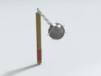 laos Game Medieval Flail Low-poly 3D model