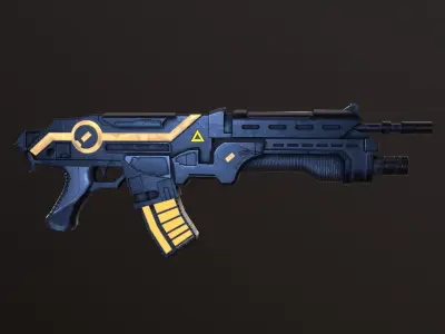 Sci-Fi Energy Weapon Remake Low-poly 3D model