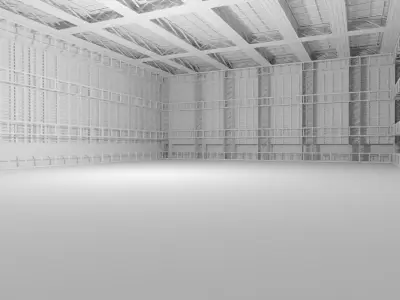 Hangar Interior - No Material Low-poly 3D model