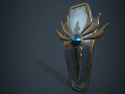 Royal Elven Shield Low-poly 3D model