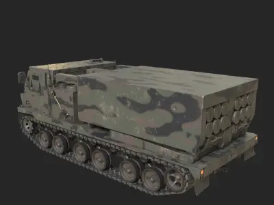3 coatings of USA ARMY M270 Multiple Launch Rocket System MLRS Low-poly 3D model