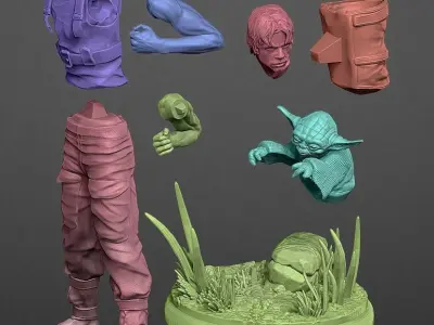 Luke Skywalker Training 3D model