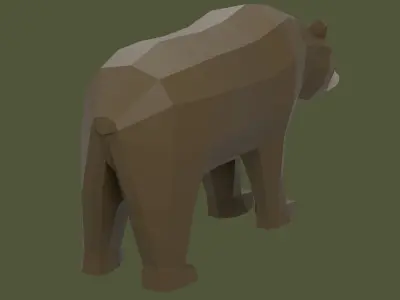 Stylized lowpoly BEAR Low-poly 3D model