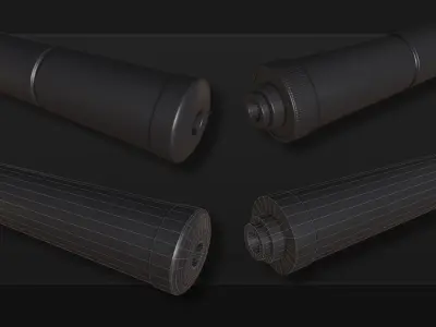 3D Kitbash Silencer Set- Volume 1 Low-poly 3D model